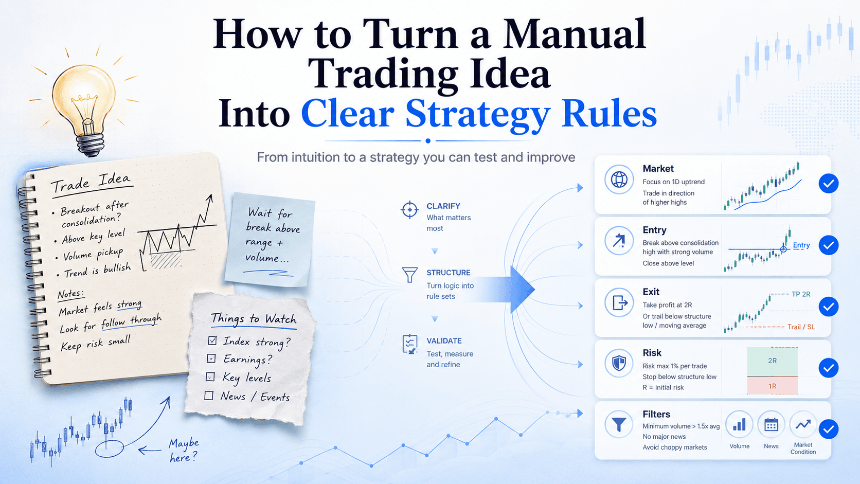 How to Turn a Manual Trading Idea Into Clear Strategy Rules